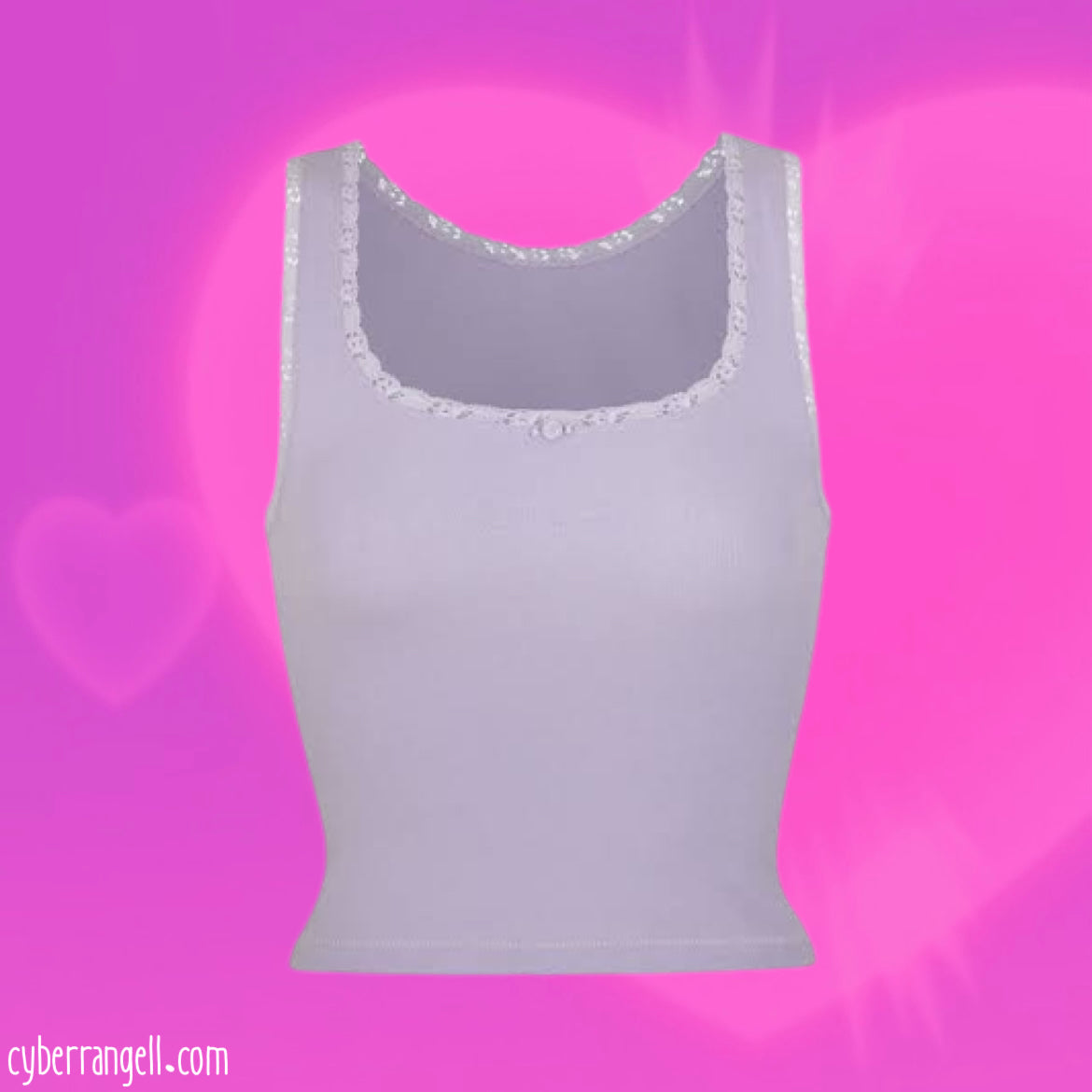 Skims lace pointelle tank top lavender