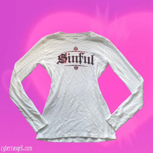 Sinful waffle knit graphic long sleeve