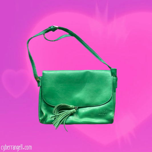 Green satchel mini bag