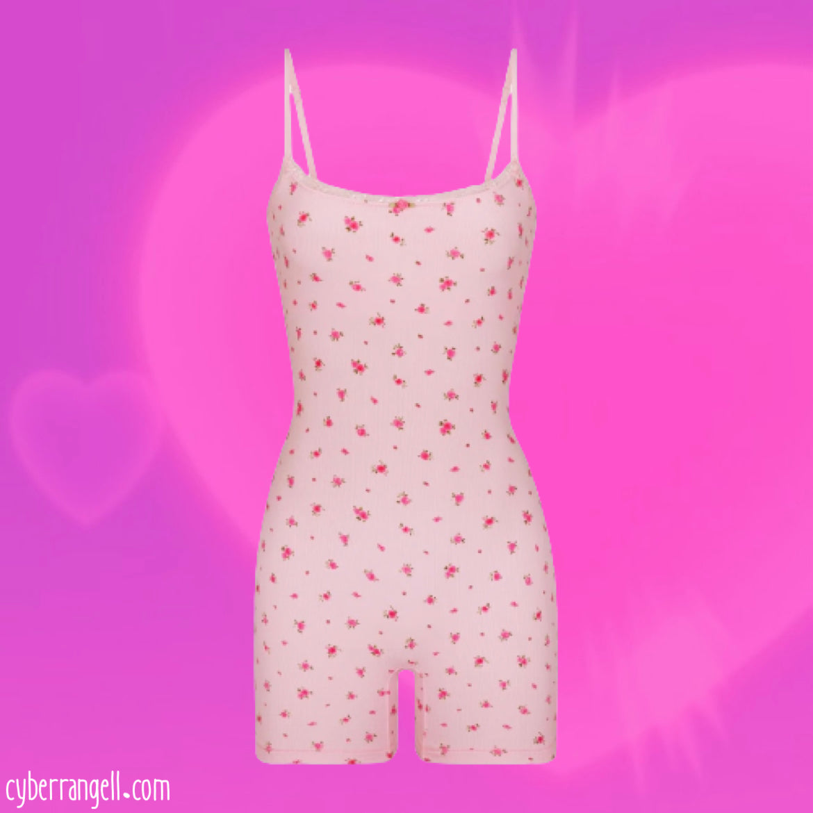 Skims soft lounge lace onesie rose print