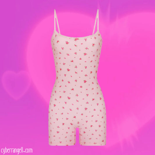 Skims soft lounge lace onesie rose print