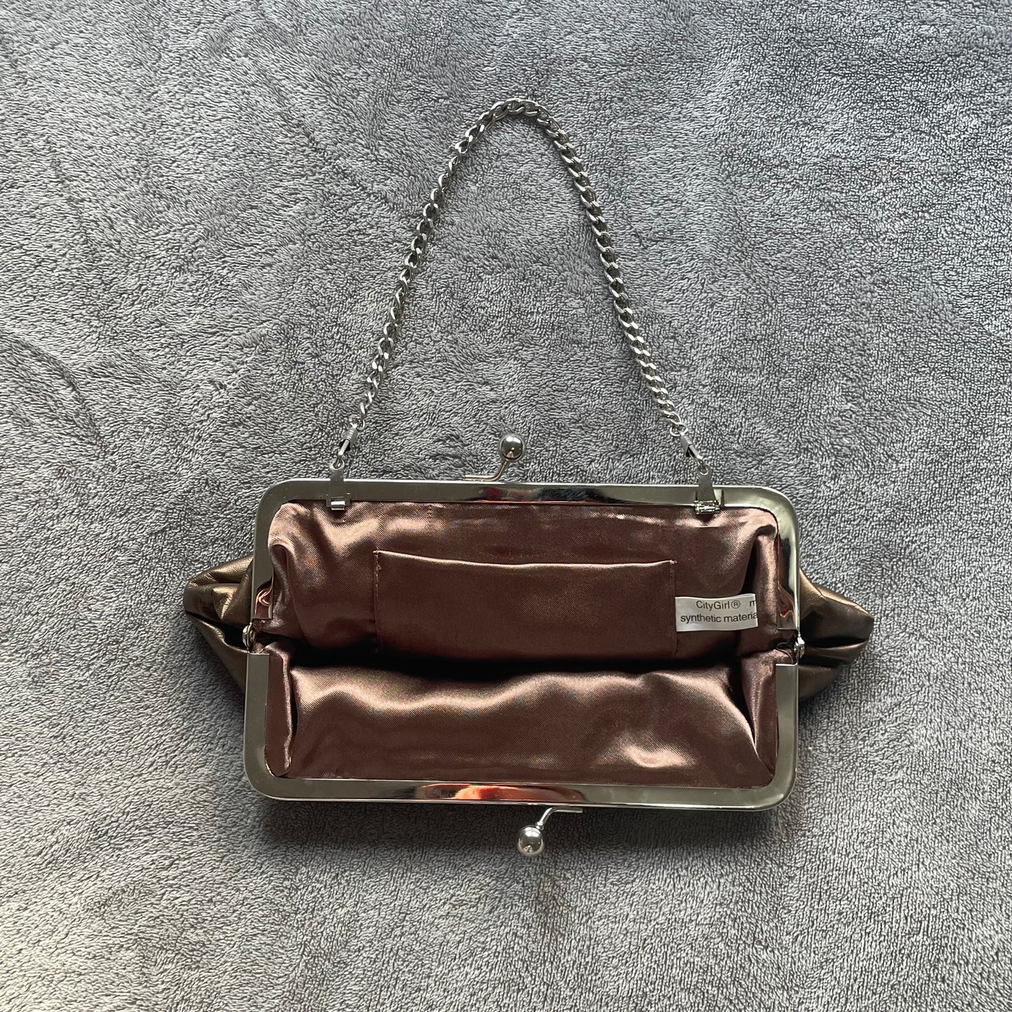 Brown clasp mini bag