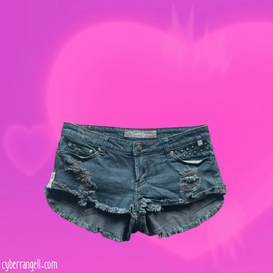 Bubblegum mini denim shorts