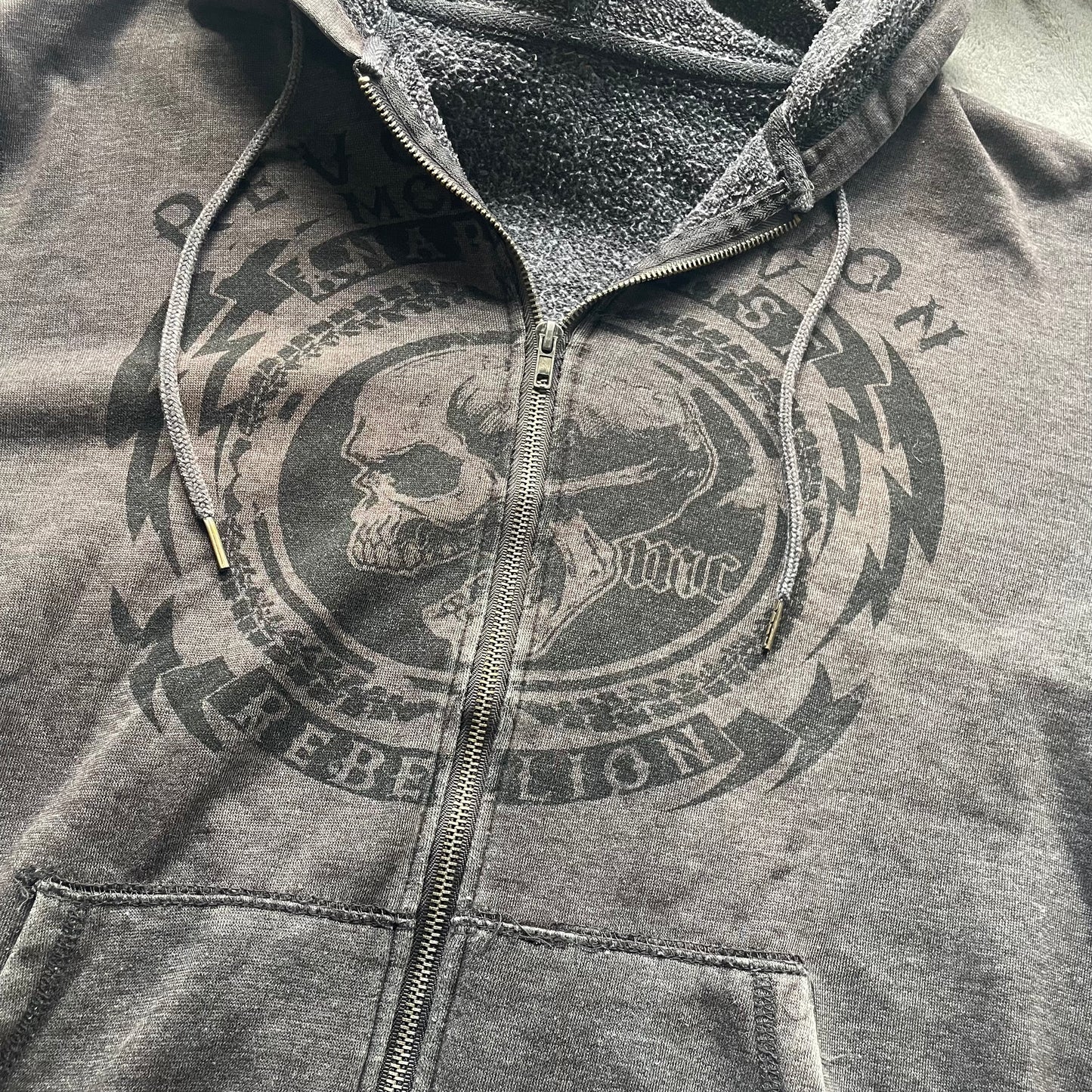 Graphic zip up hoodie jumper