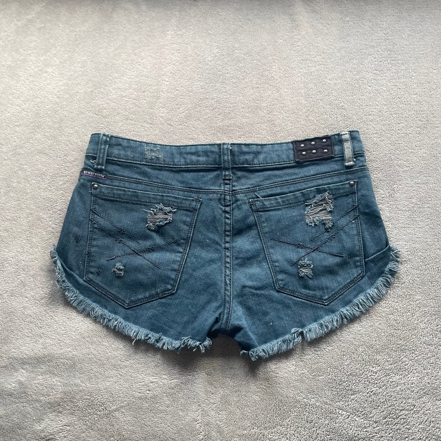 Bubblegum mini denim shorts