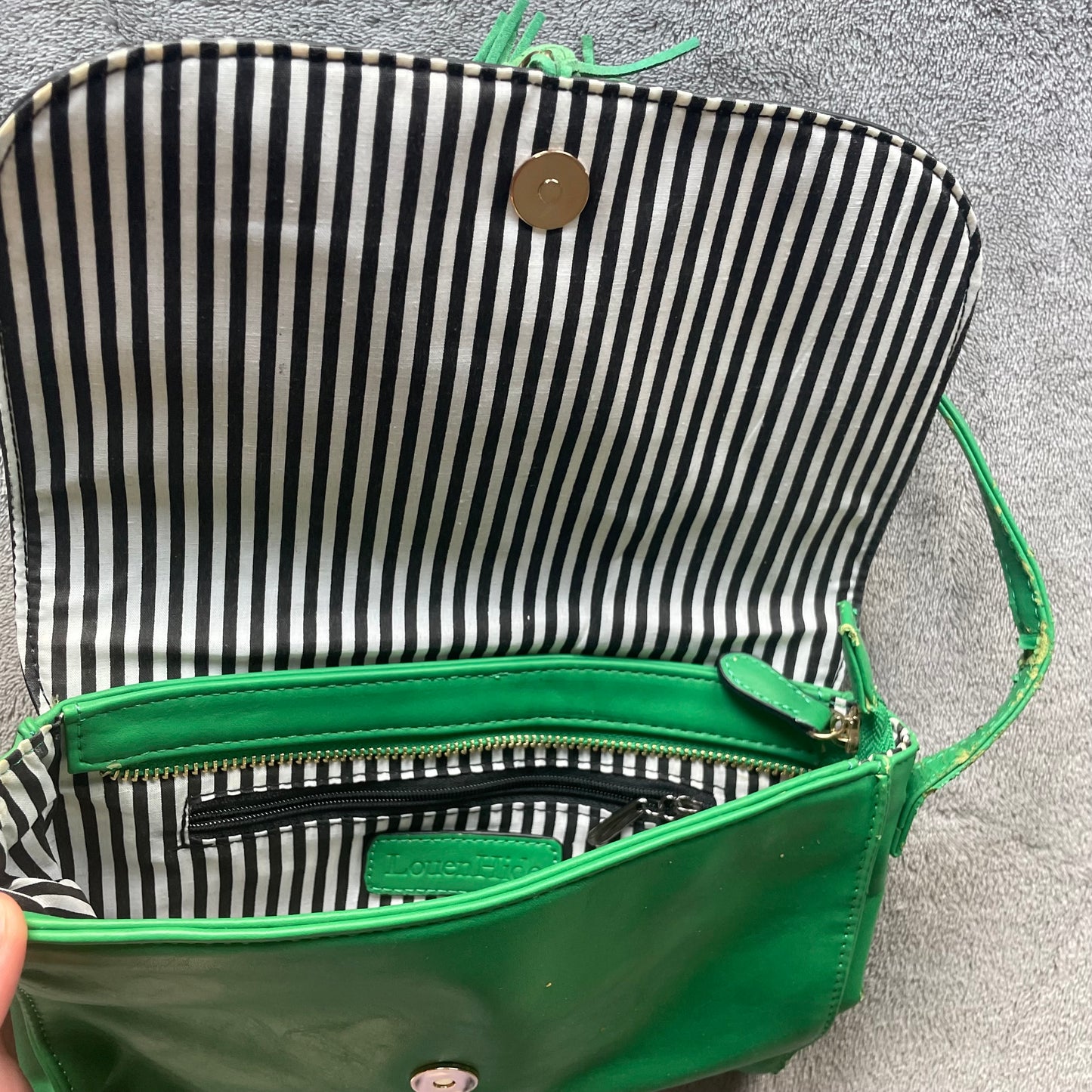 Green satchel mini bag