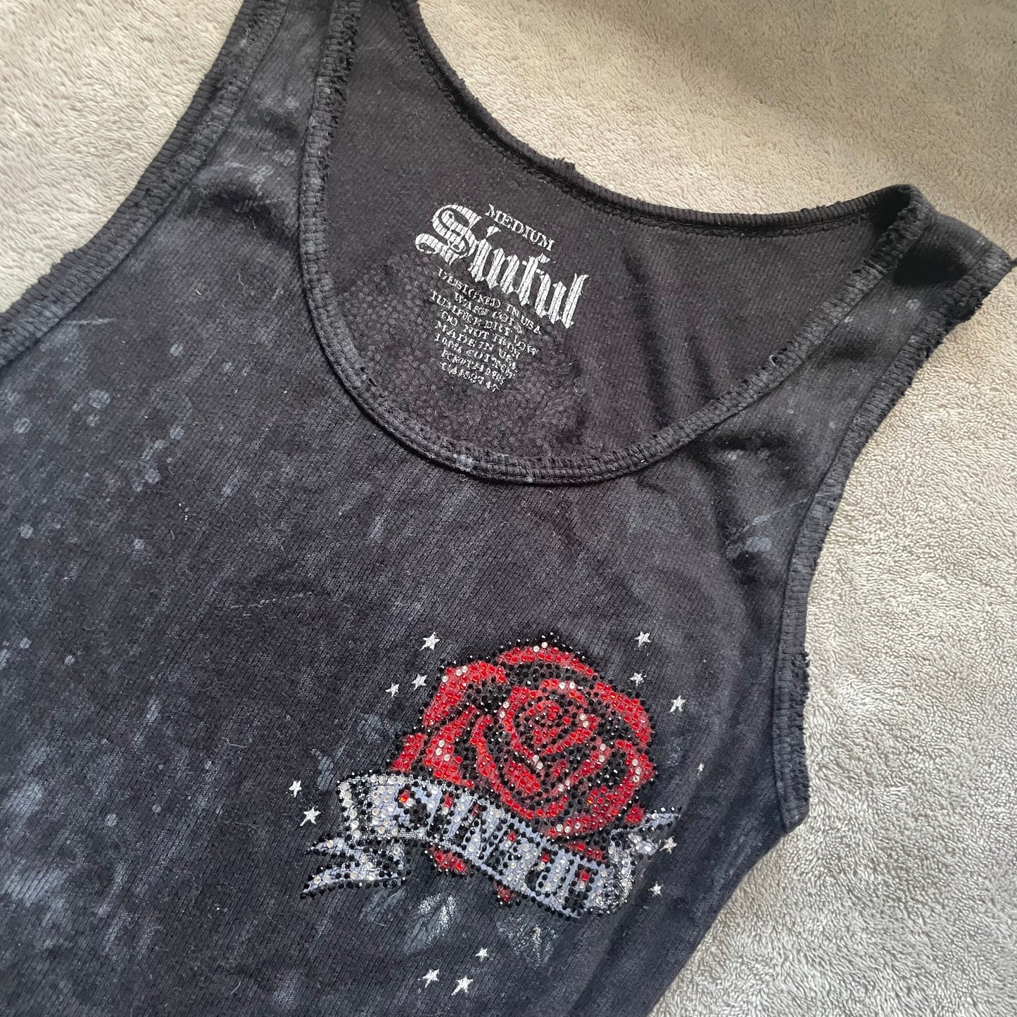 Sinful rhinestone tank top