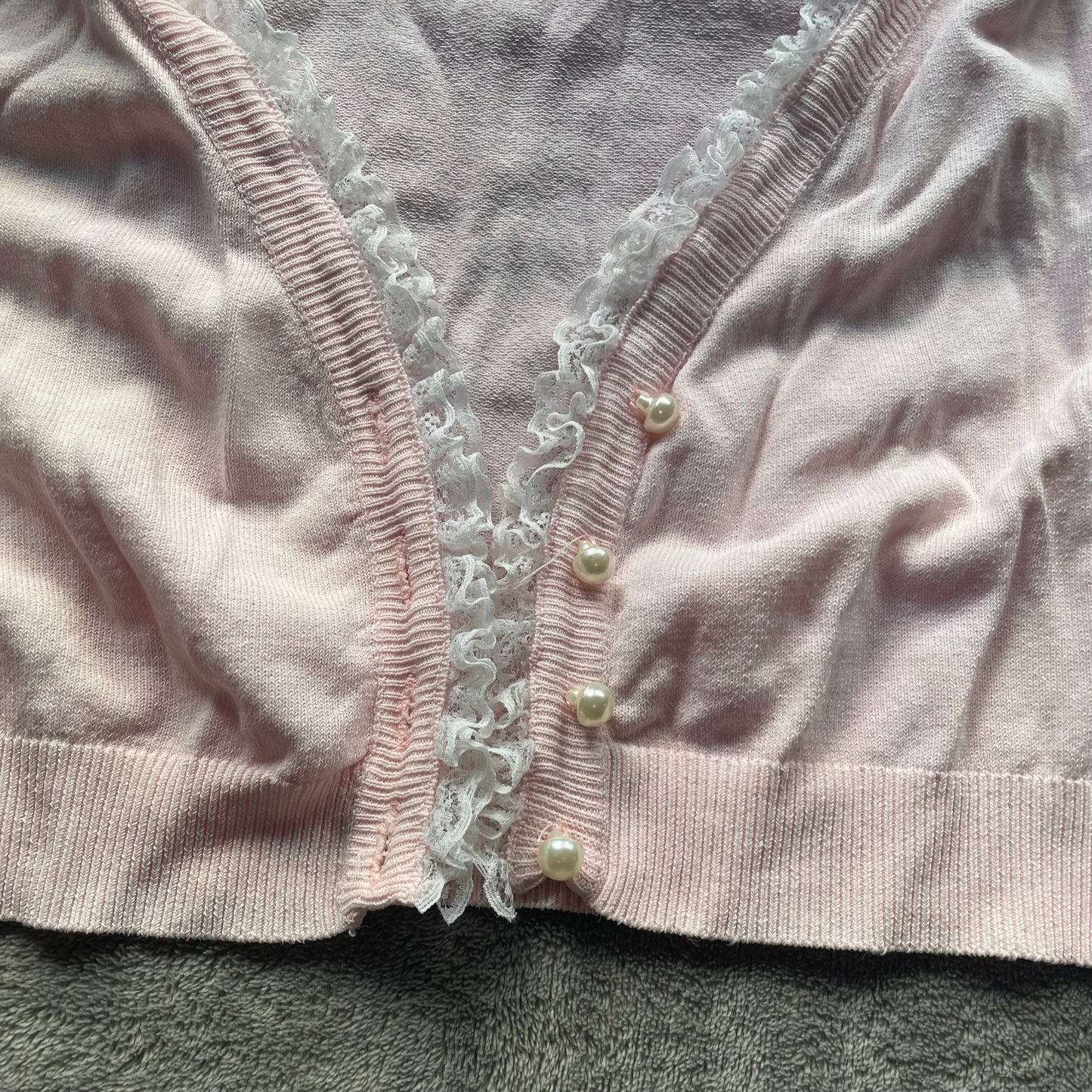 Pink frill cardigan