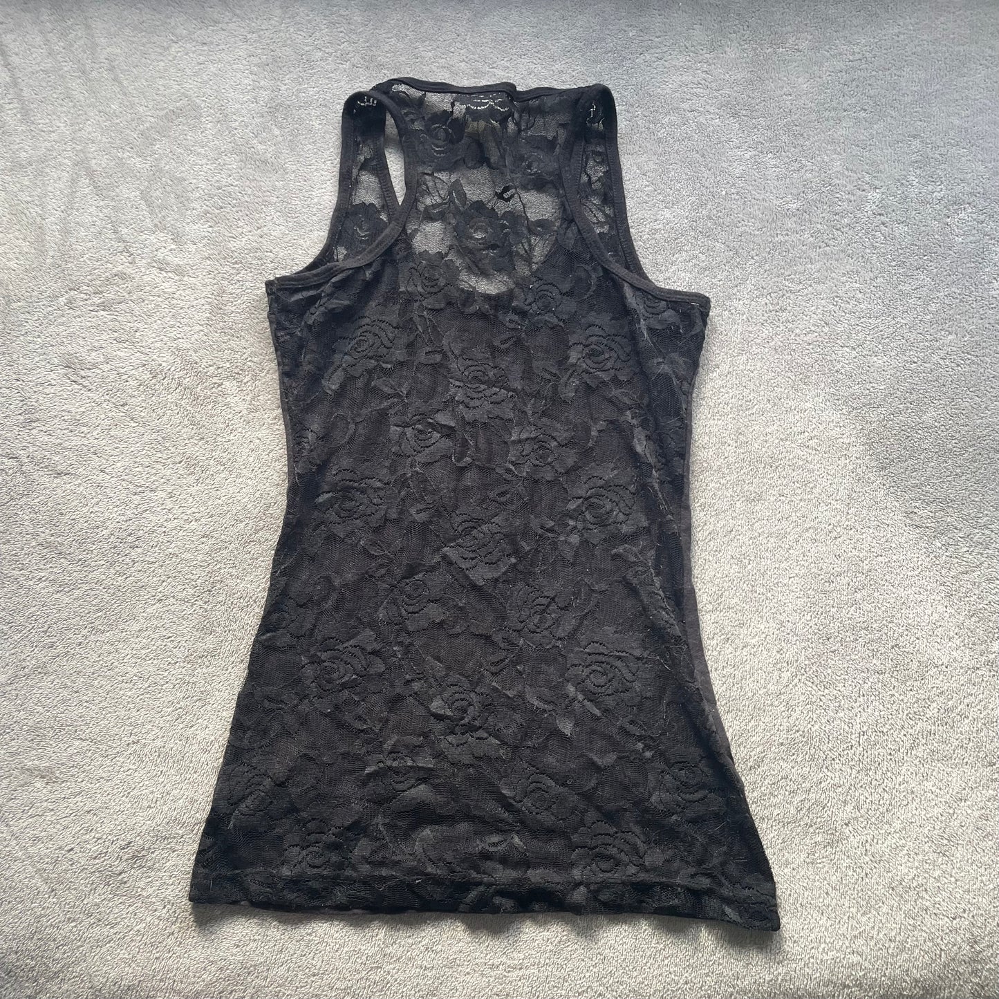 Rhinestone lace racerback tank top