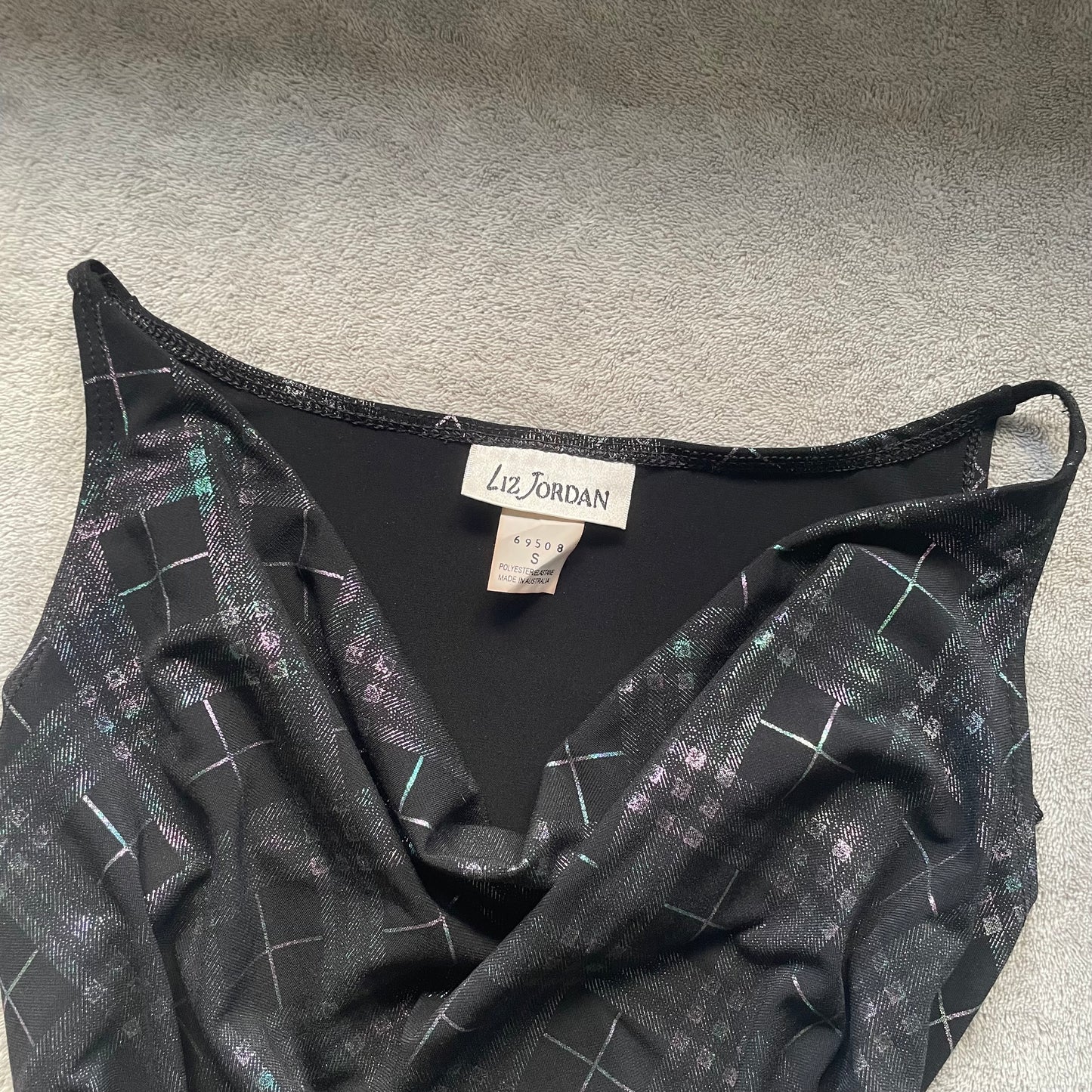 Metallic plaid tank top