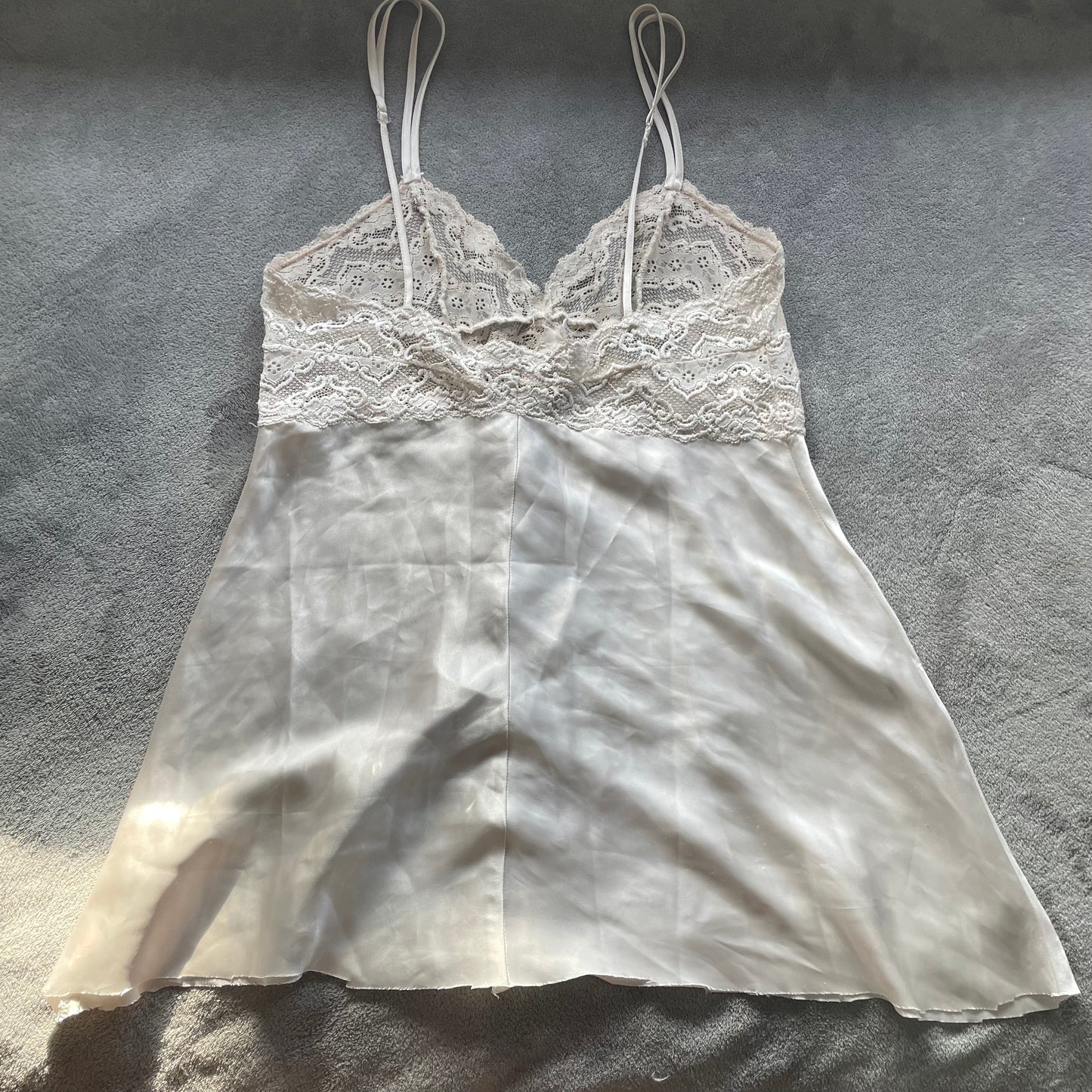 Lace and satin cami top