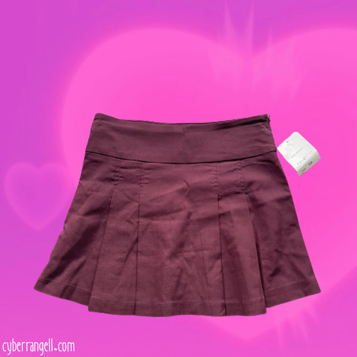 Face off burgundy pleated mini skirt