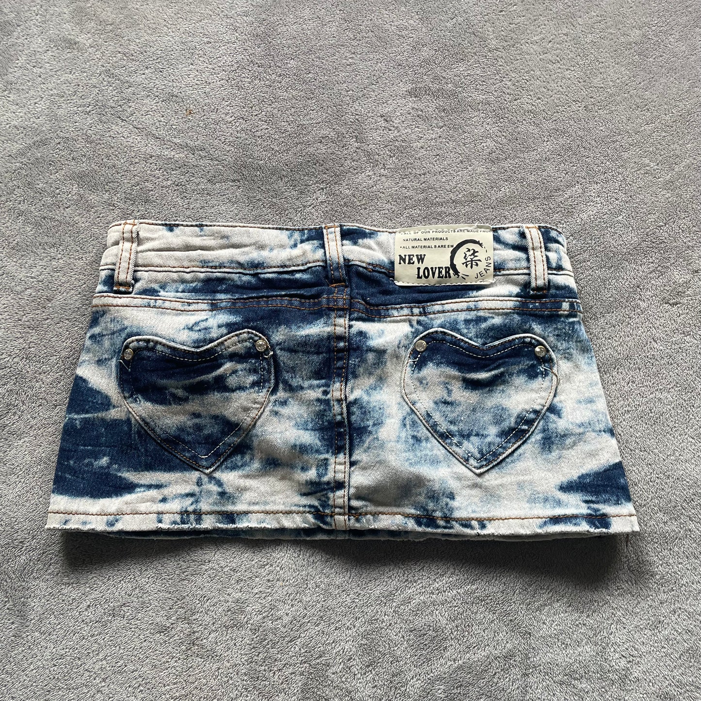 Acid wash denim mini skirt