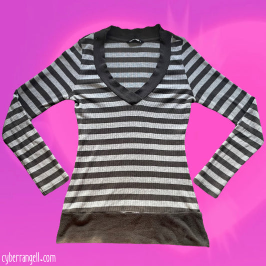 Striped long sleeve top