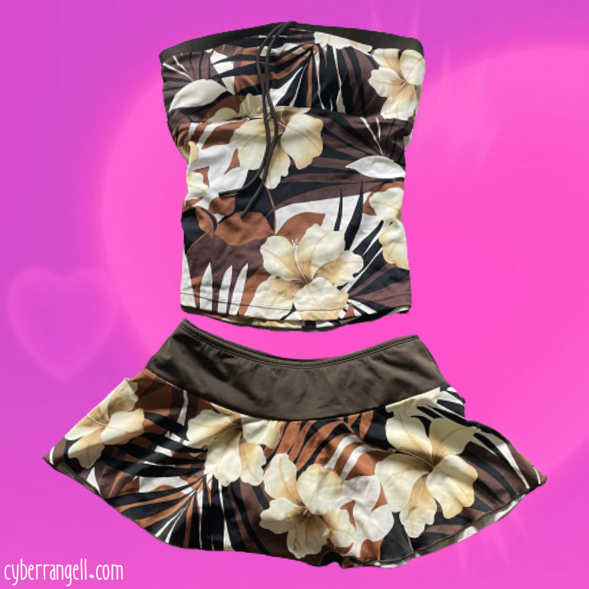 Hawaiian print bather set