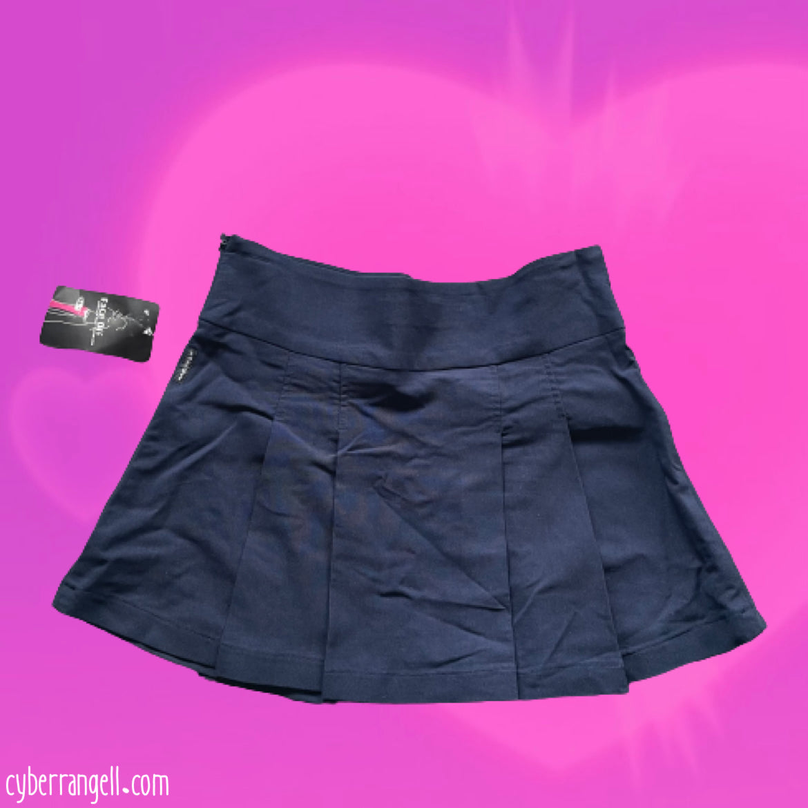 Face off navy pleated mini skirt