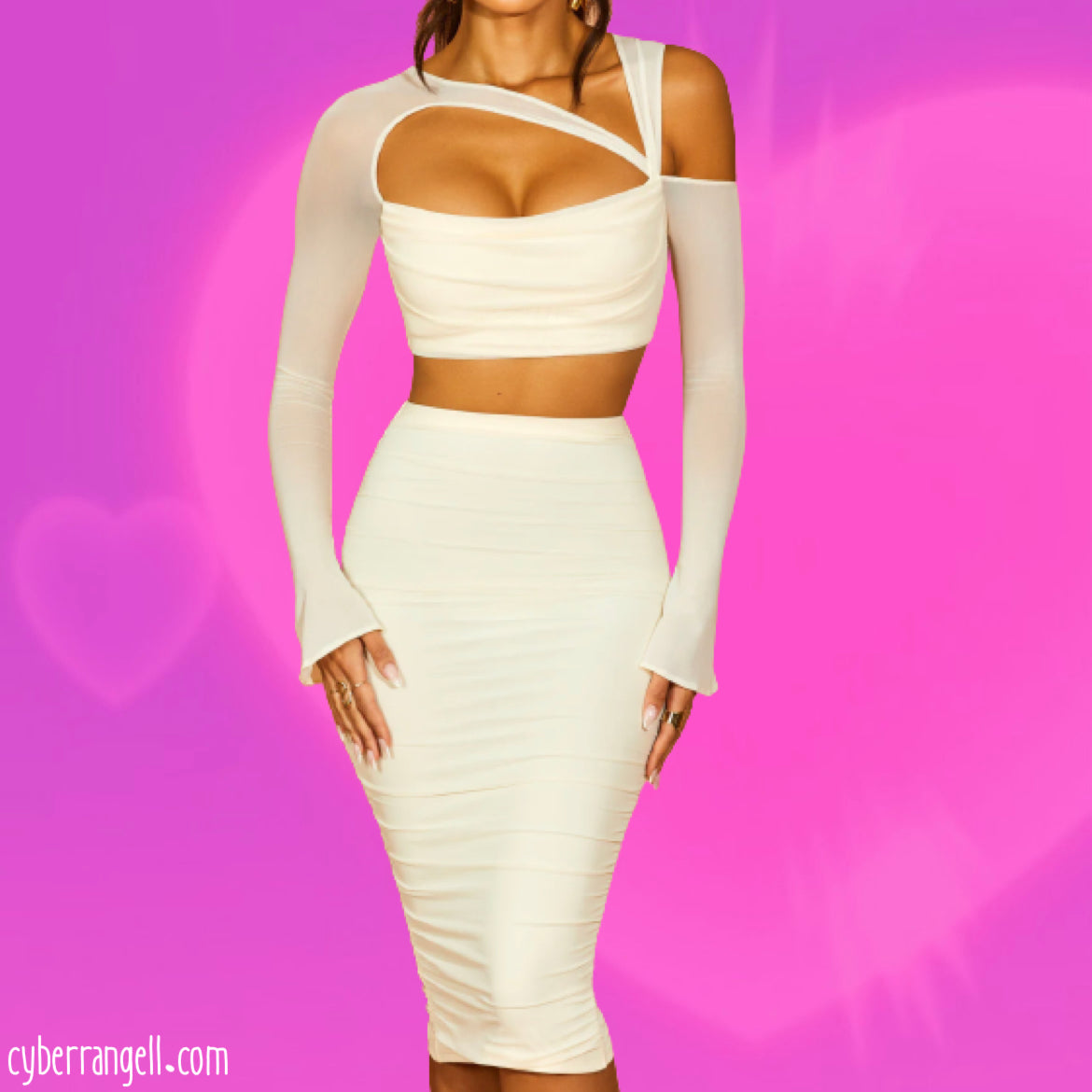 Oh Polly crop and midi skirt set