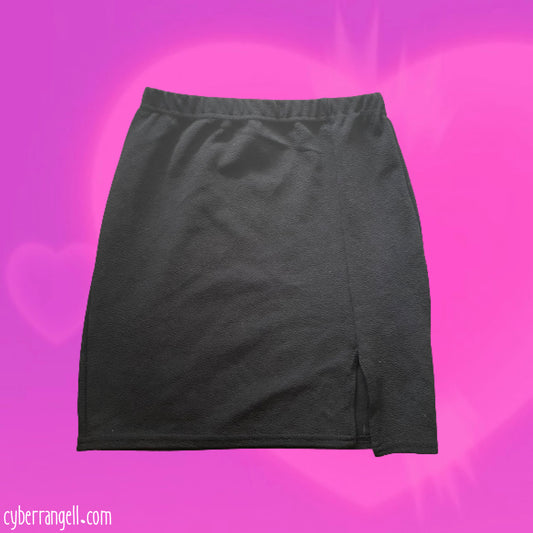 Plain black PLT mini skirt