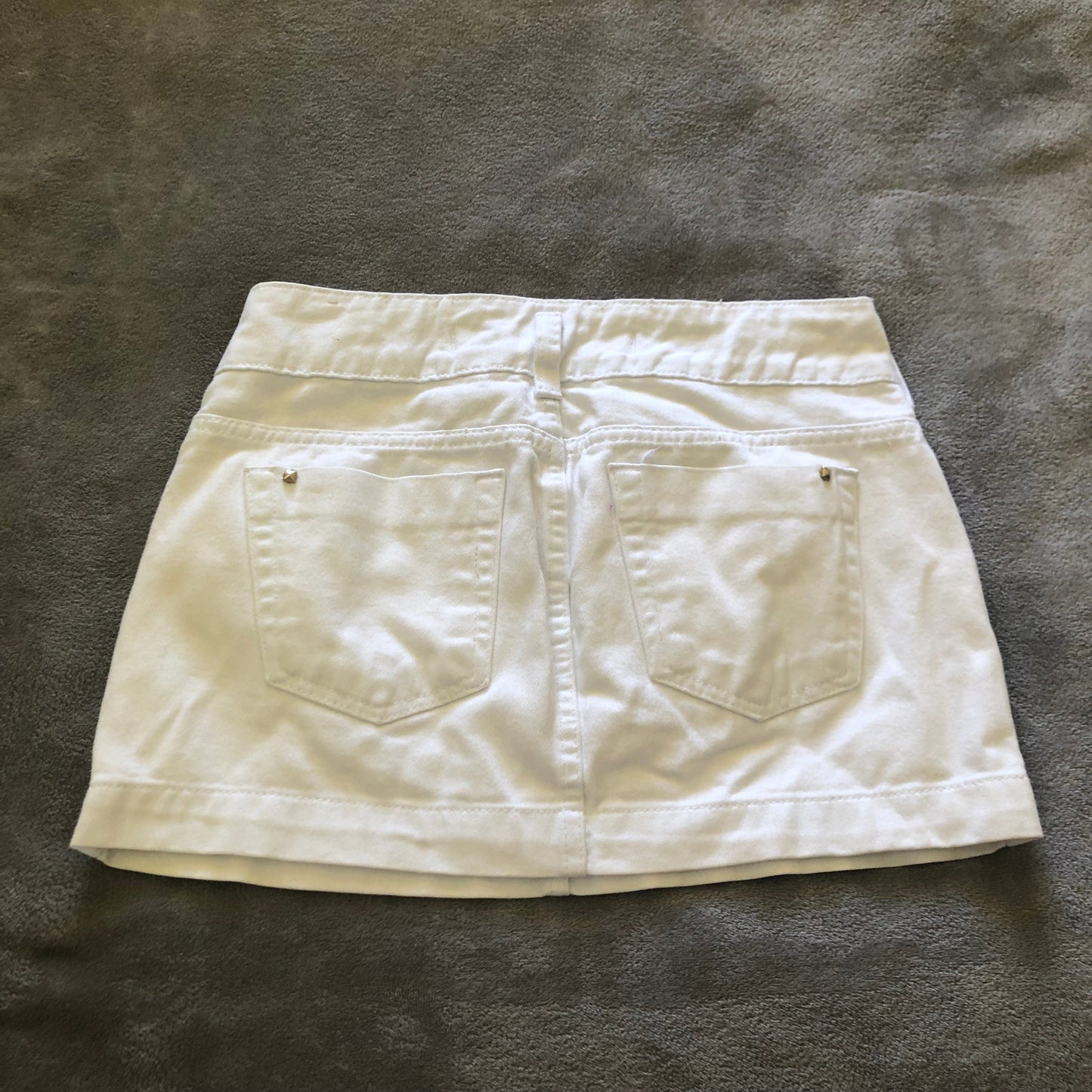 ClockHouse white denim mini skirt