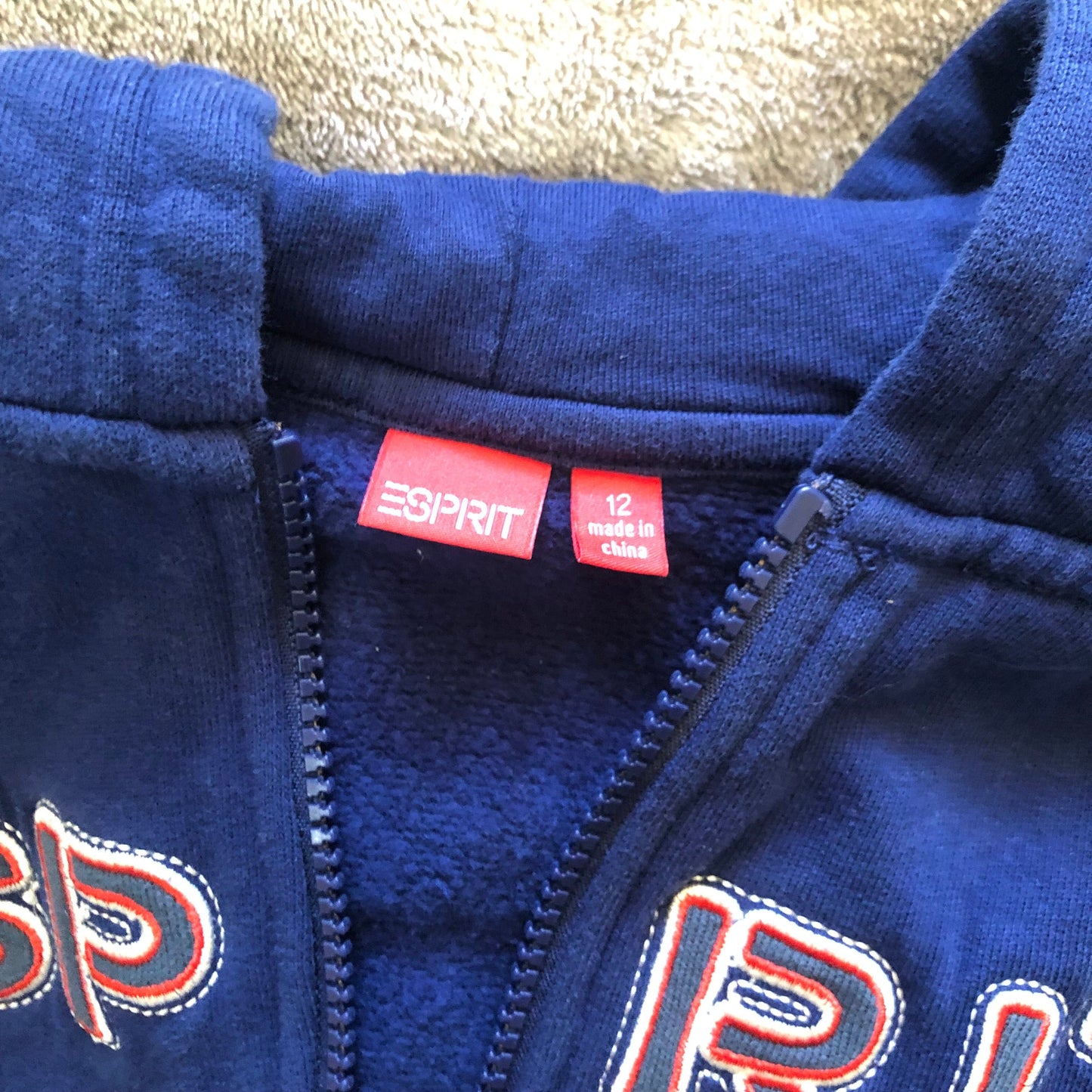 Esprit zip up spell out hoodie jumper