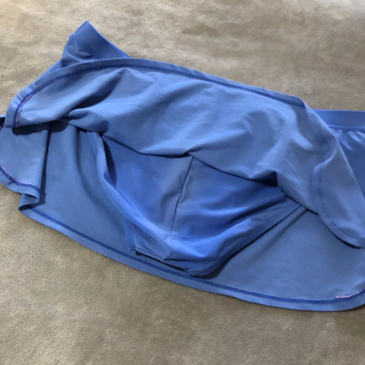 Blue bather material mini skirt