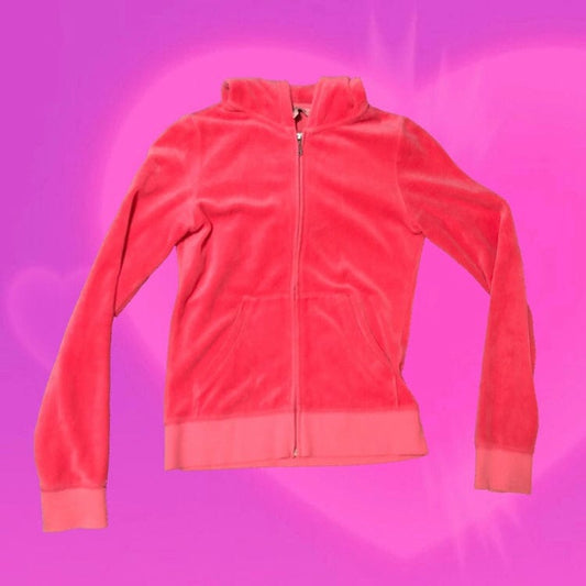 Juicy Couture bright pink zip up hoodie jumper -