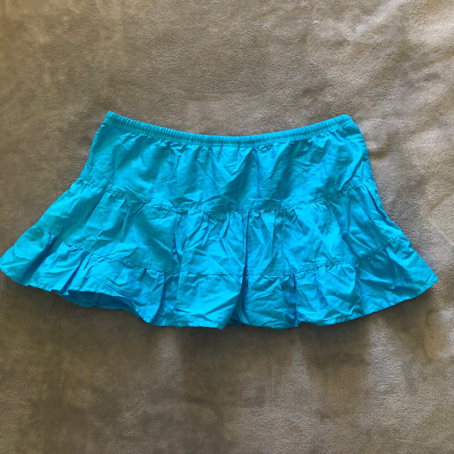 Blue ruffle adjustable mini skirt