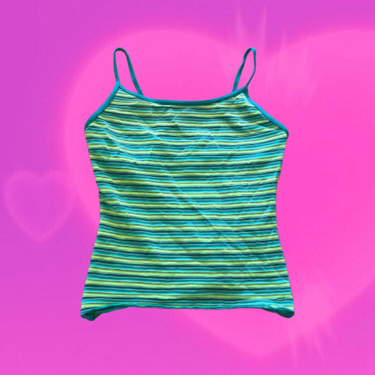 Mesh striped tank top