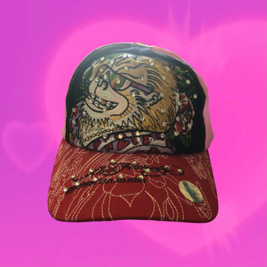 Ed Hardy graphic rhinestone cap