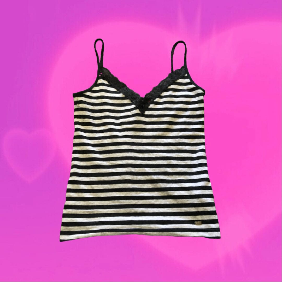 Esprit striped lace cami top