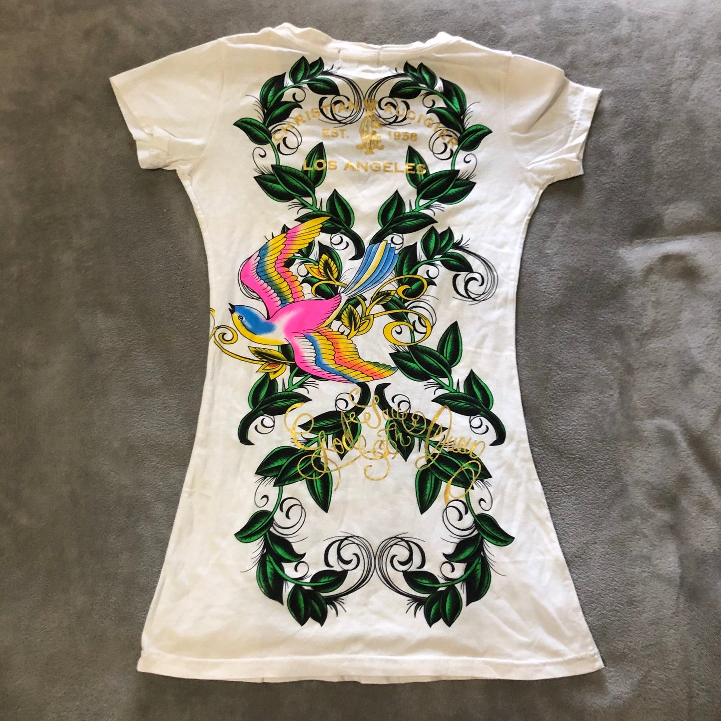 Christian Audigier BNWT rhinestone graphic tee