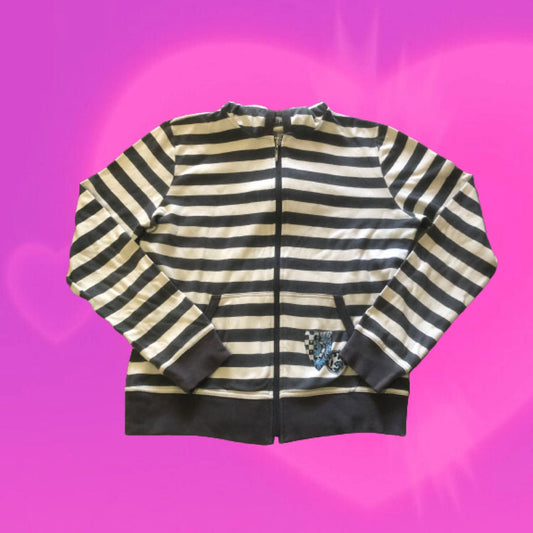 B Star striped zip up hoodie jumper
