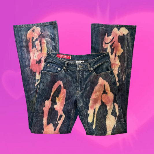 Face Off bleached bootcut jeans