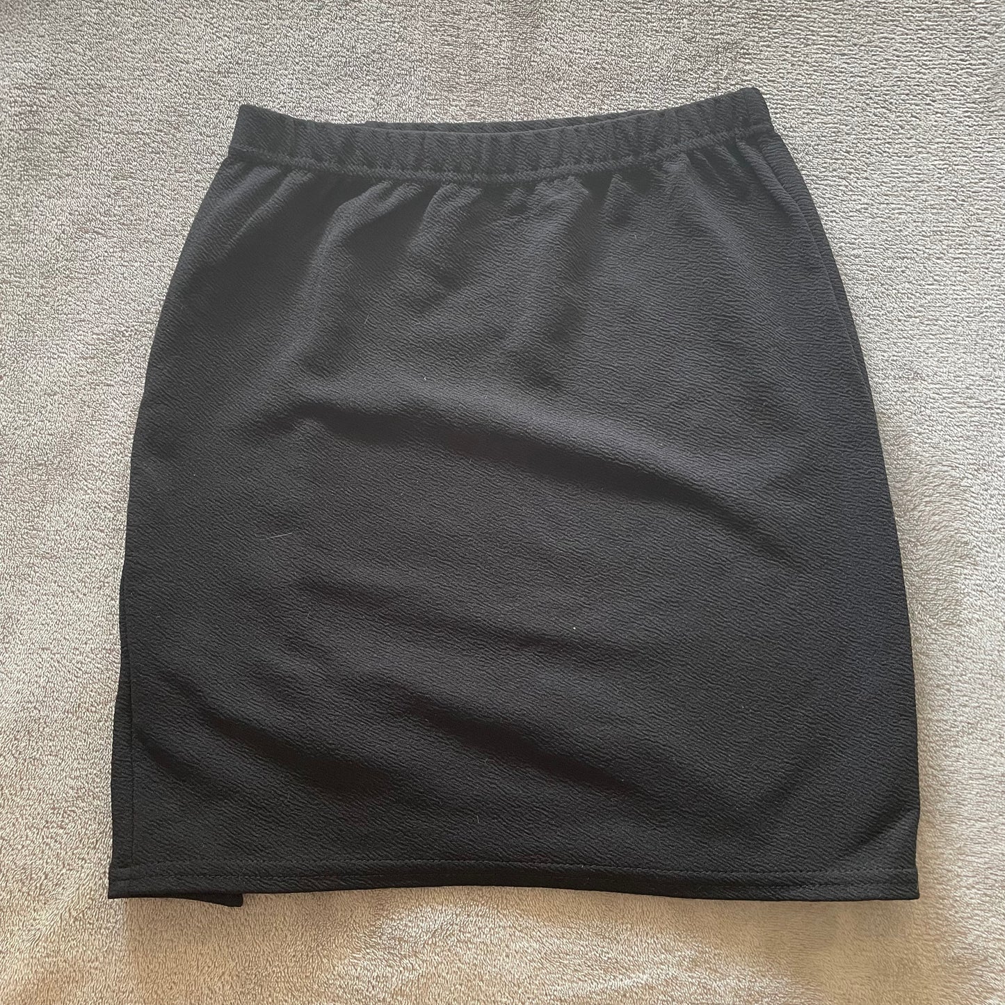 Plain black PLT mini skirt