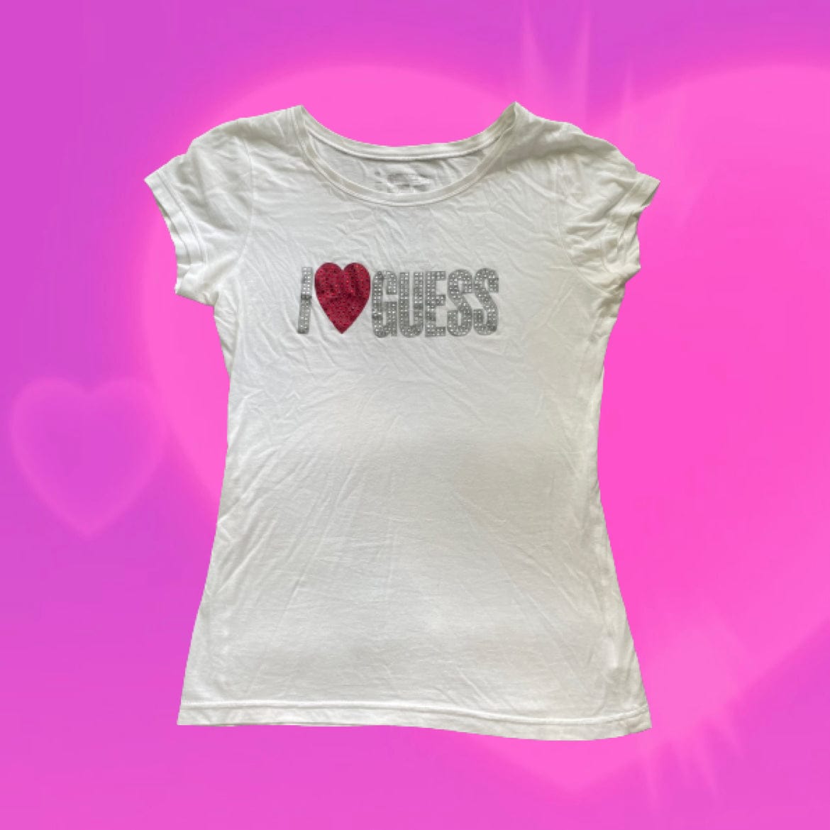 I ♡ guess rhinestone tee