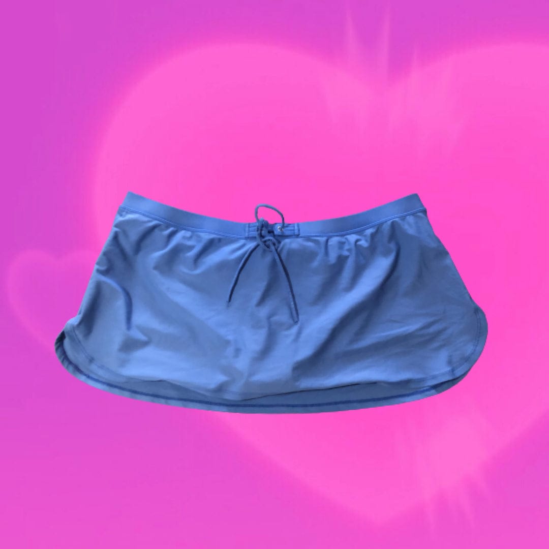 Blue bather material mini skirt