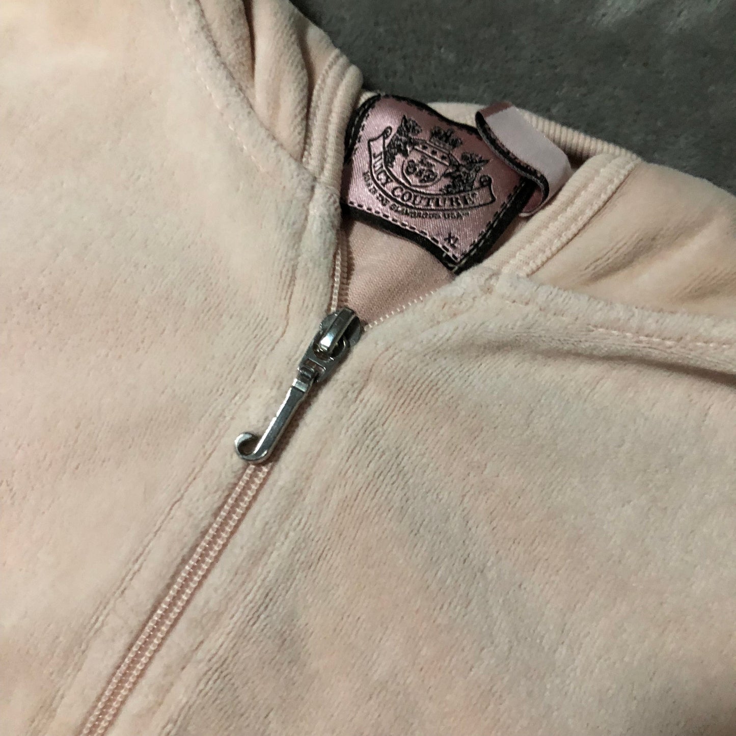 Juicy Couture pale pink zip up hoodie jumper