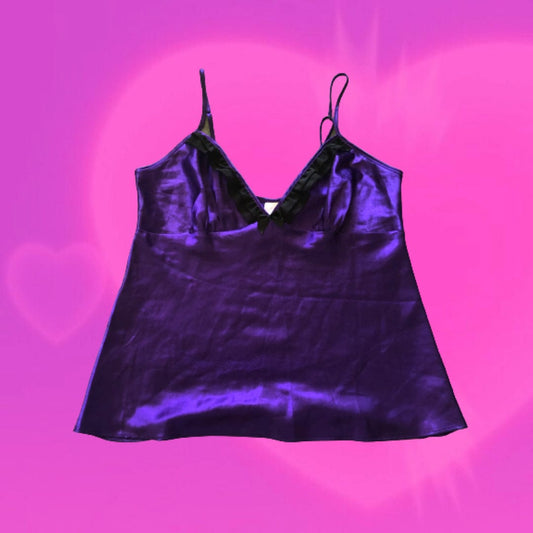 Short Stories purple satin cami top