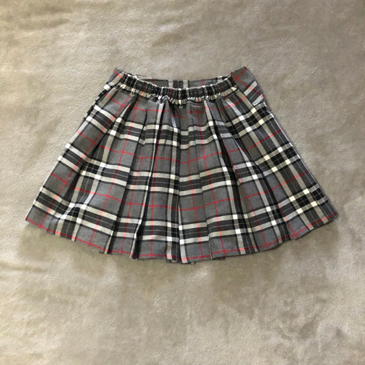 Plaid pleated mini skirt