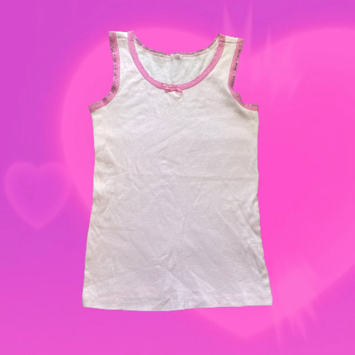 Pink lace trim baby tank