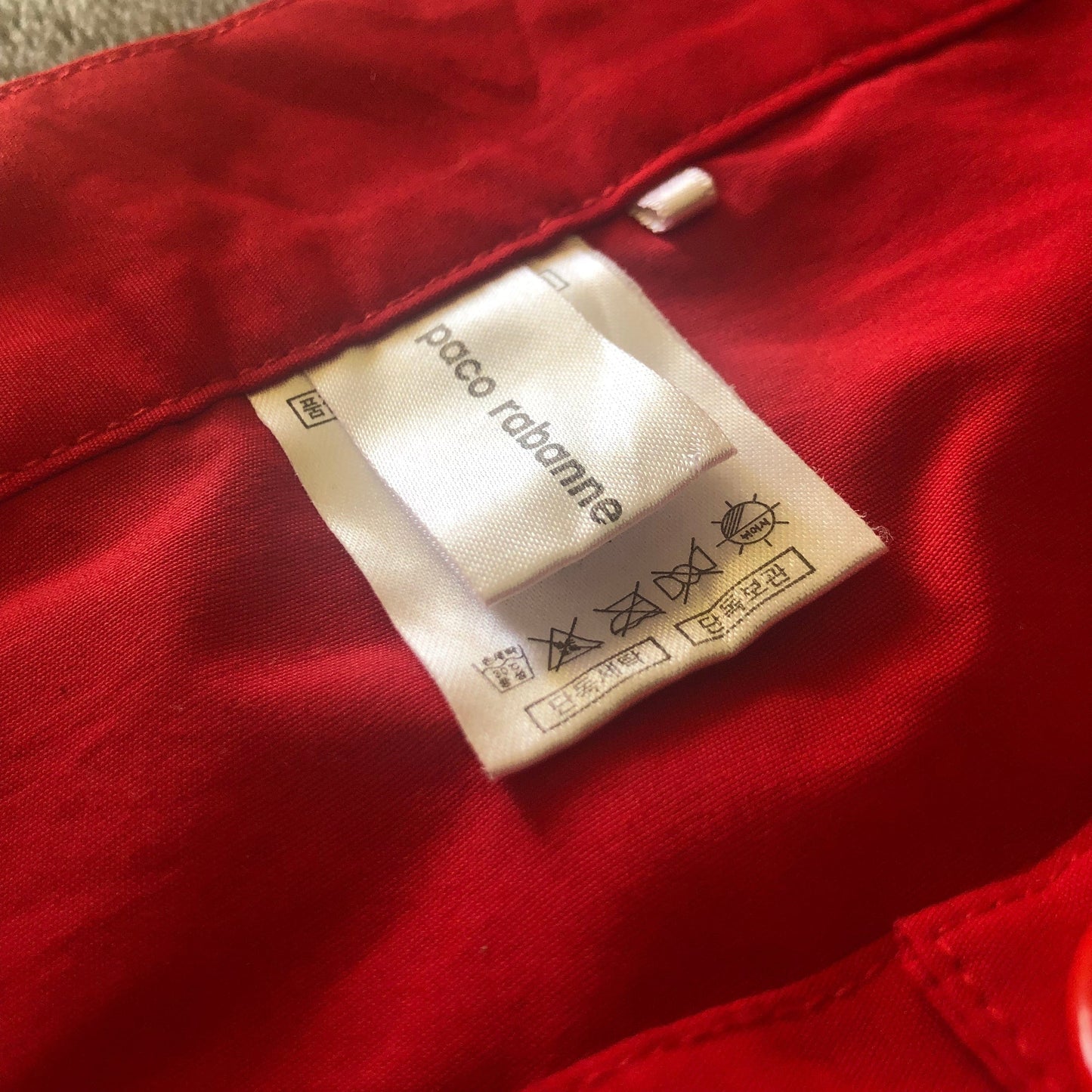 Paco Rabanne red mini skirt