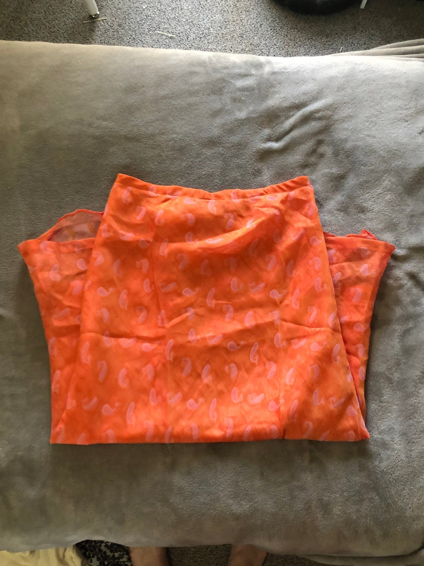 Mosaic orange floral maxi skirt