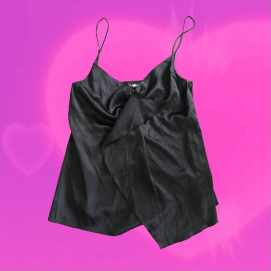 Satin like black cami top