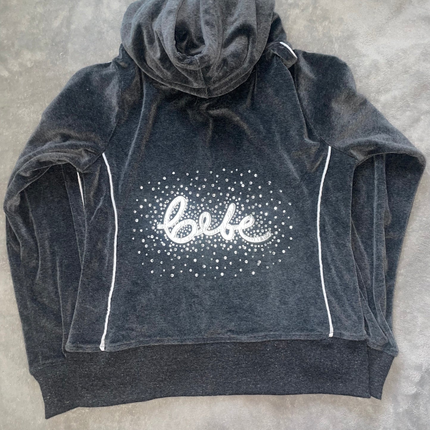 Bebe zip up rhinestone hoodie