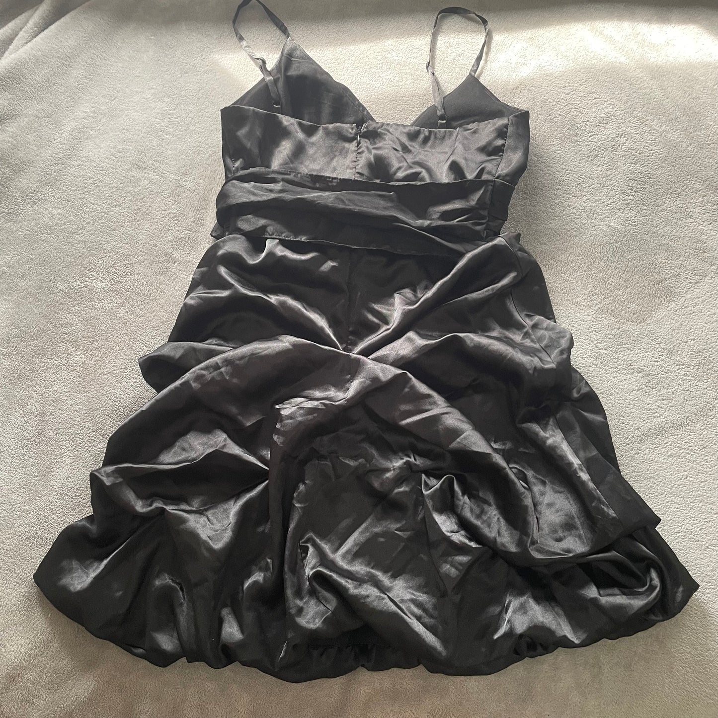 Black poofy mini dress