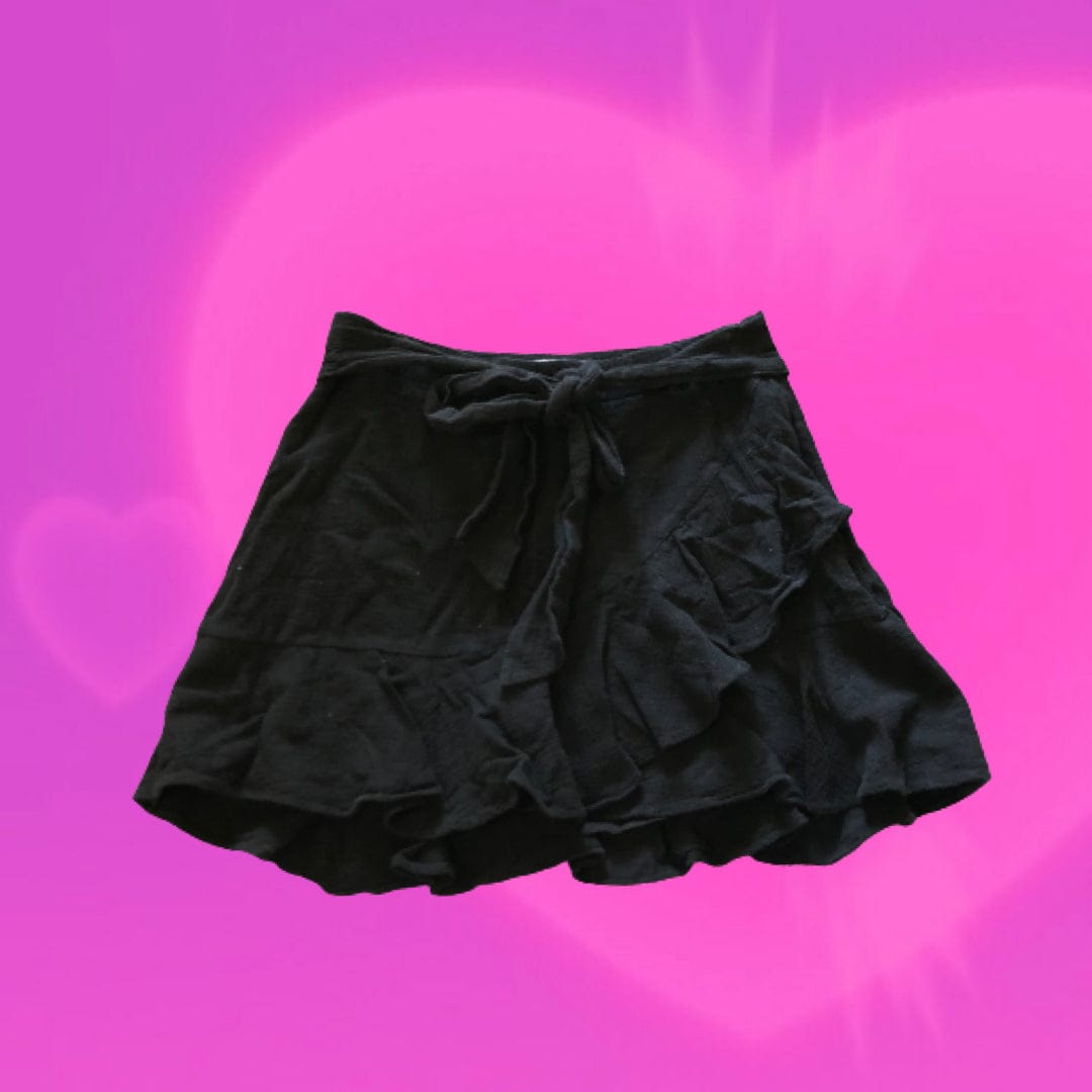 Mooloola black mini wrap skirt