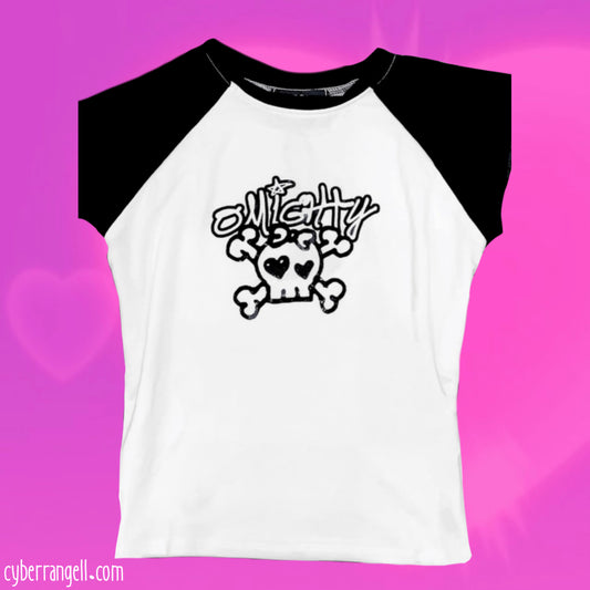 Omighty skull logo baby tee