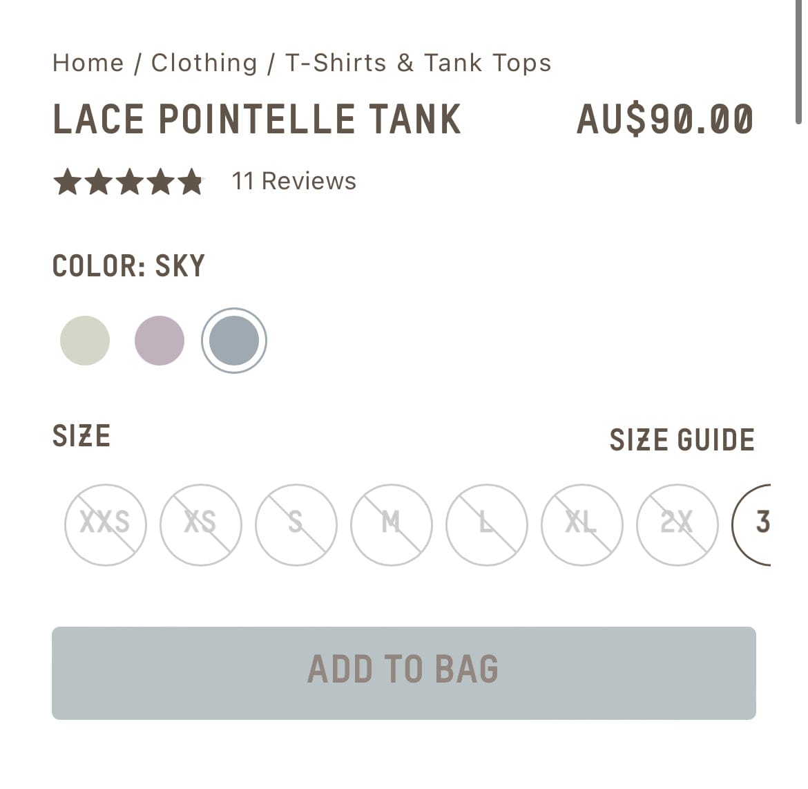 Skims lace pointelle tank top sky