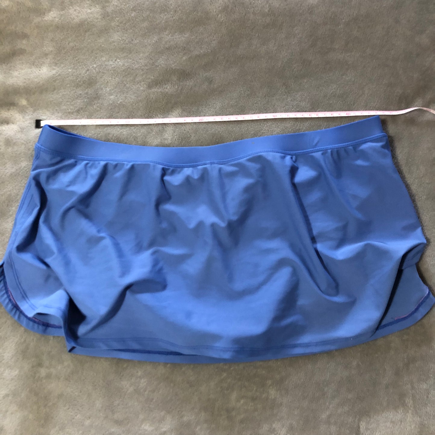 Blue bather material mini skirt