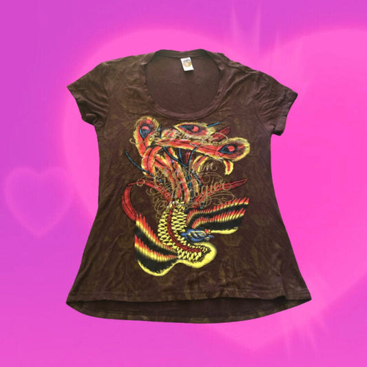 Ed Hardy rhinestone graphic tee